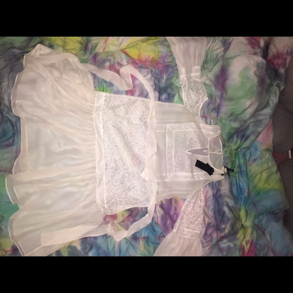 Sheer BCBG white dress